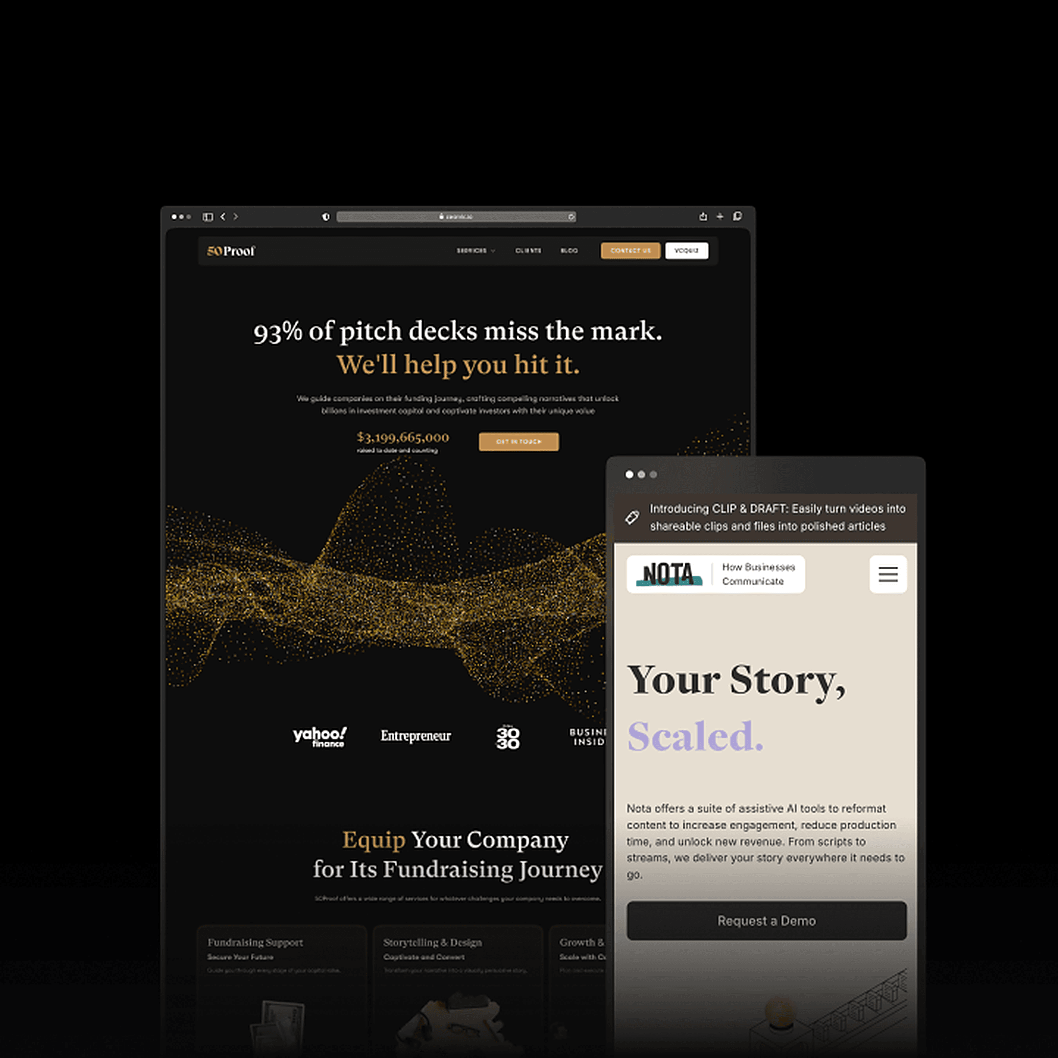 GDPR cookie consent banner shown on a desktop browser with a mobile phone preview alongside